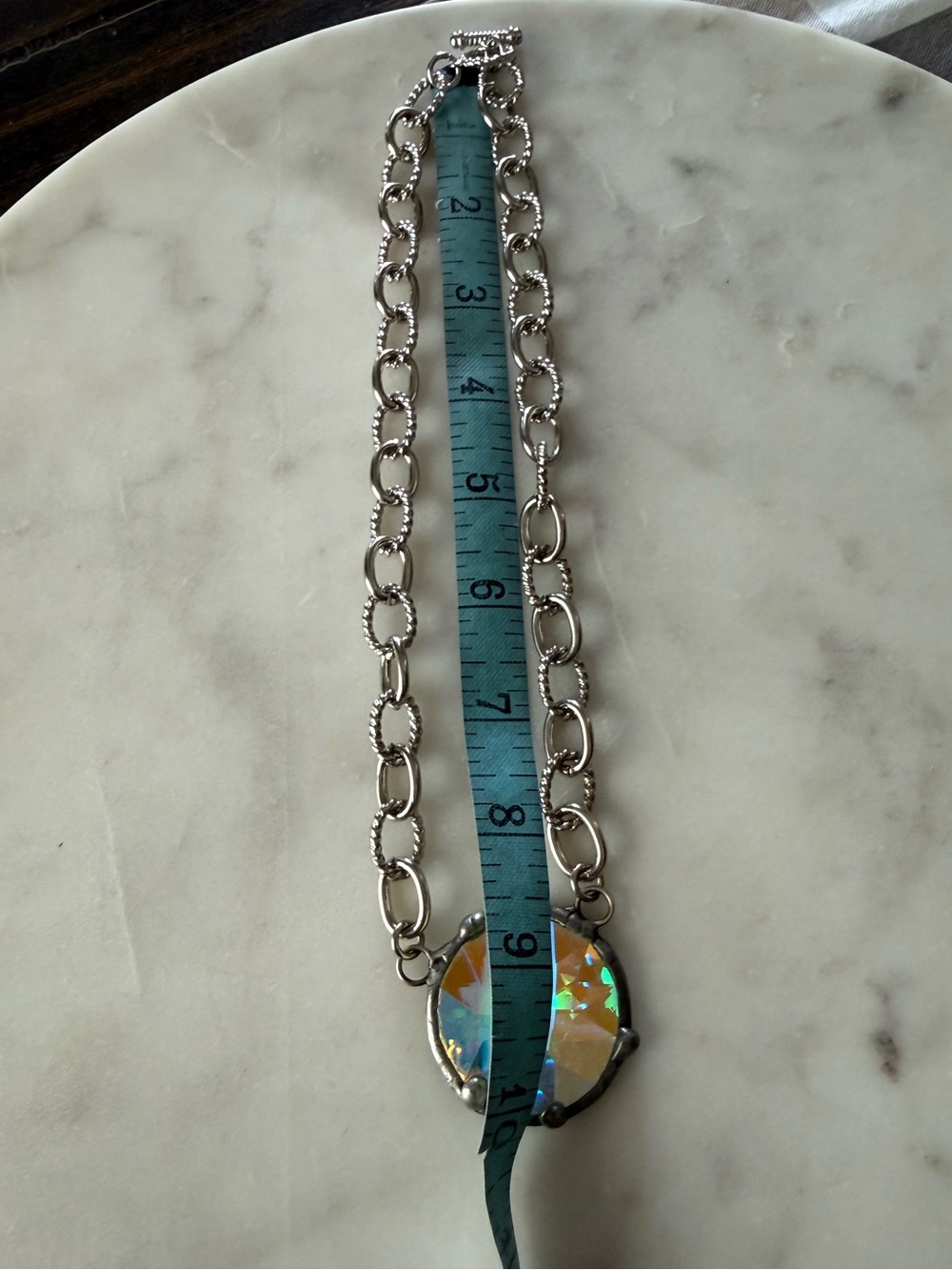 Art by Amy Silver Chain Necklace with AB Pendant New - Picture 5 of 6